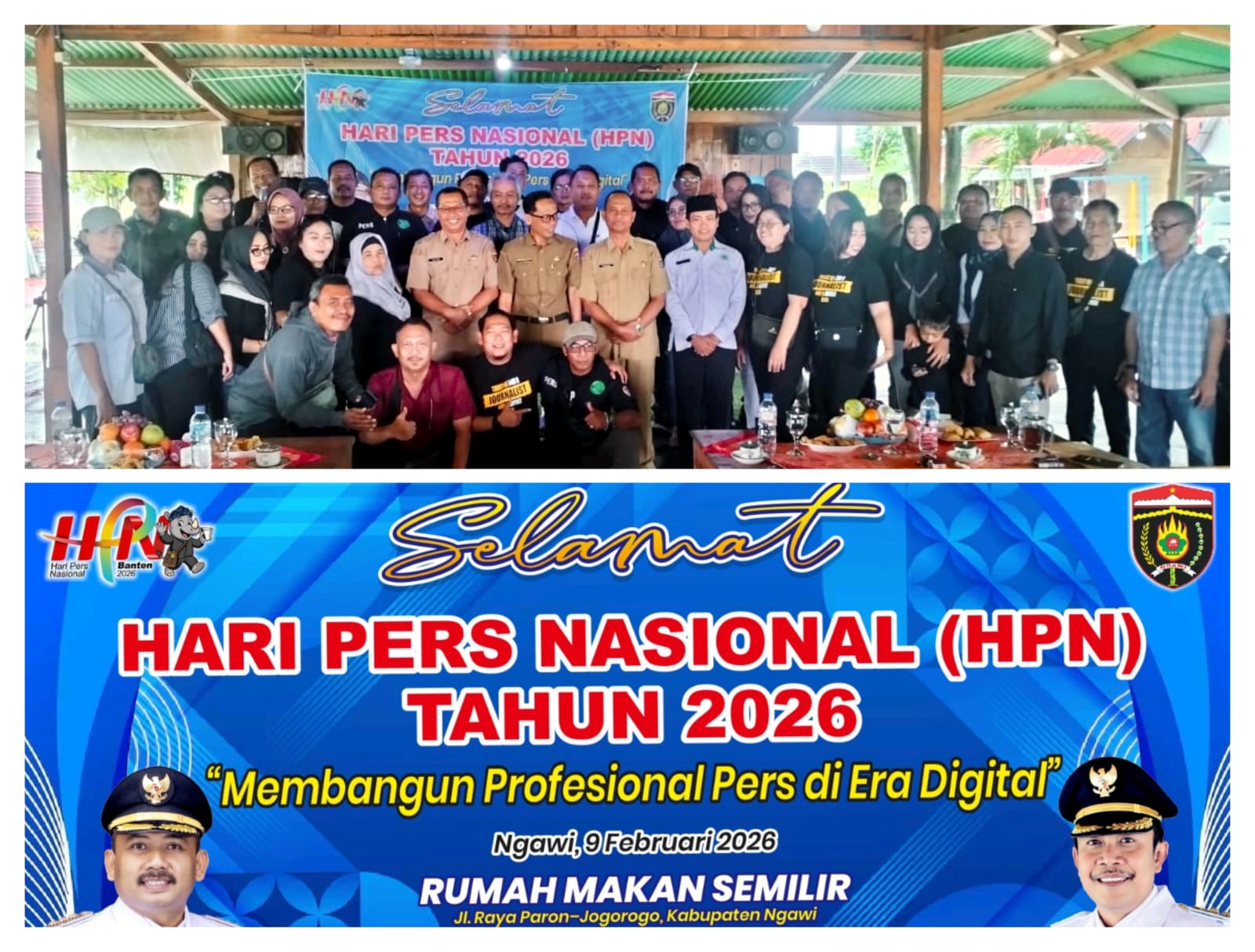 HPN 2026 Di Ngawi Ditandai Potong Tumpeng, Tegaskan Profesionalisme Pers Di Era Digital