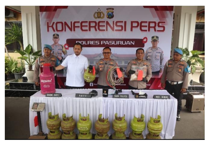 Polres Pasuruan Ungkap Kasus Penyalahgunaan LPG Subsidi, Dua Tersangka Diamankan
